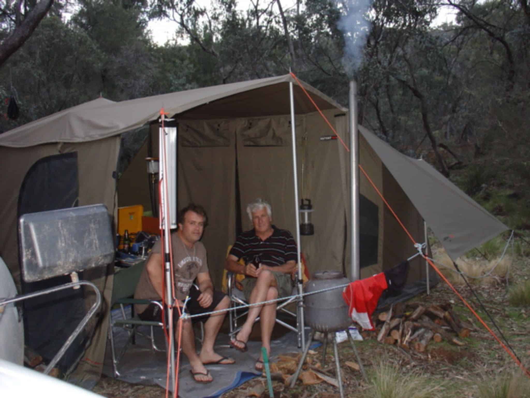 Jason Kearney and his father Johh Kearney on a Camping Trip In Australia